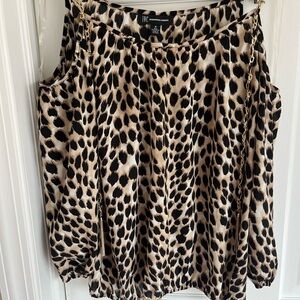 Animal Print Top w Gold Chain Straps & Tassels Y2K Animal Print Leopard Cheetah